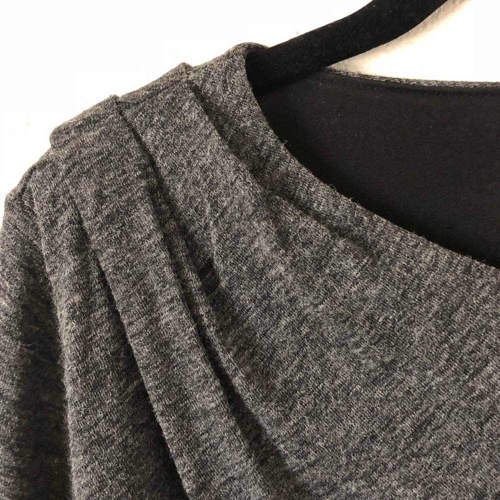 Gray Long Sleeve Ruched Dress